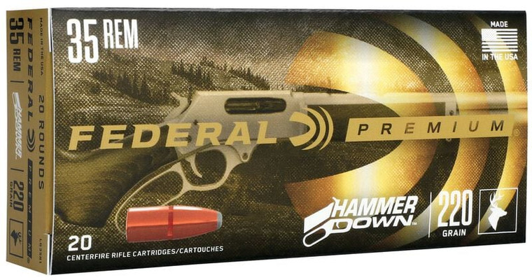 Federal HammerDown Rifle, 35 Rem, 220 Grain, Bonded Soft Point, 1990 fps