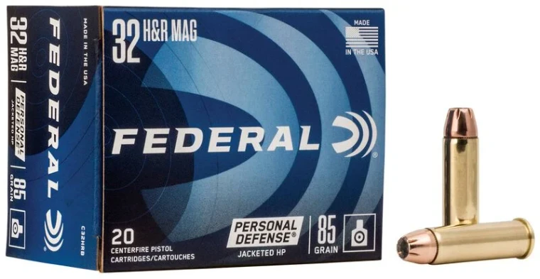 Federal Personal Defense Revolver, 32 H&R Magnum, 85 Grain, Jacketed Hollow Point, 1005 fps