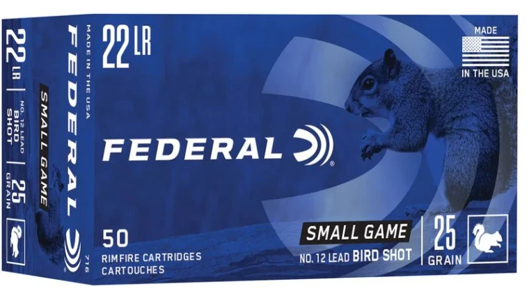 Federal Small Game, 22 LR, 25 Grain, 12 Shot, BRICK 500 RD
