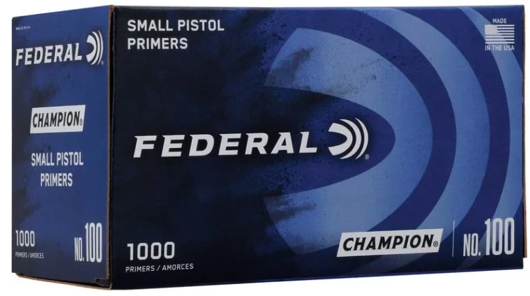Federal Champion Small Pistol Primers, No. 100 (1000 ct)
