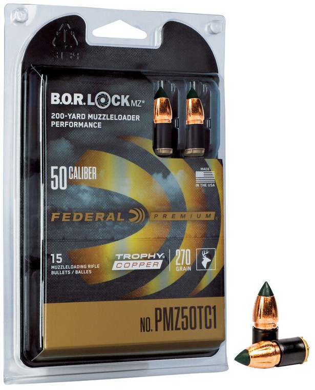 Federal Trophy Copper Muzzleloader Bullet, .50, 270 Grain