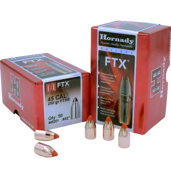 Hornady 45 Cal .452 250 gr FTX (450 Bushmaster) Bullet Tips