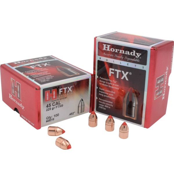 Hornady 45 Cal .452 225 gr FTX (45 Colt) Bullet Tips