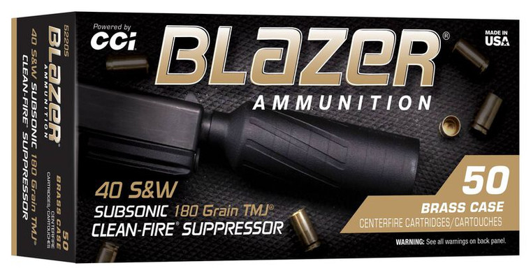 CCI Blazer Brass Clean-Fire Suppressor 40 S&W