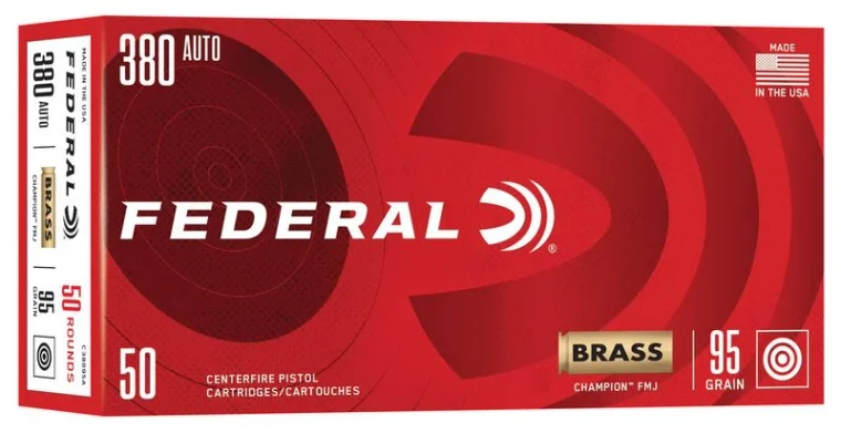 Federal Champion Training 380 Auto, 95gr FMJ, 980fps