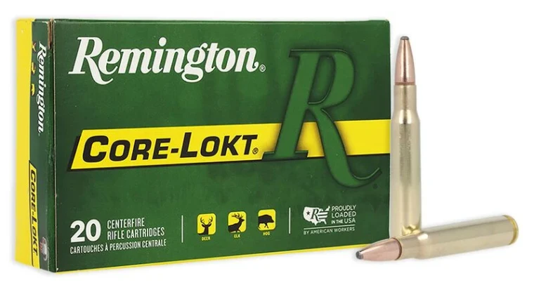 Remington 30-06 Springfield, 165 Grain, Pointed Soft Point Core Lokt, 2800 fps