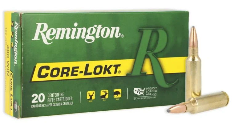 Remington 300 WSM, 150 Grain, Pointed Soft Point Core Lokt, 3320 fps