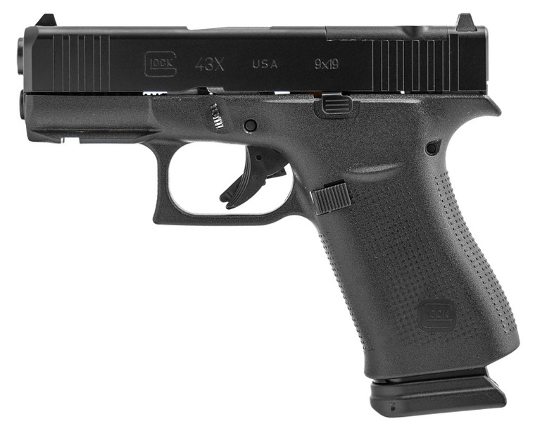 Glock 43X MOS 9mm Pistol with 15-Round Steel Magazines, Black