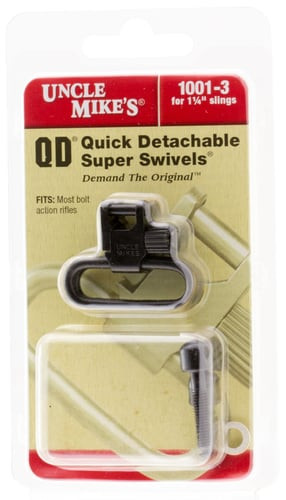 Uncle Mike's Quick Detachable Sling Super Swivels, 115 Blued, 1 1/4" Machine Screw, Bolt Action Rifles