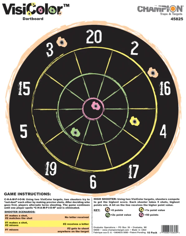 Champion Visicolor Dartboard Targets
