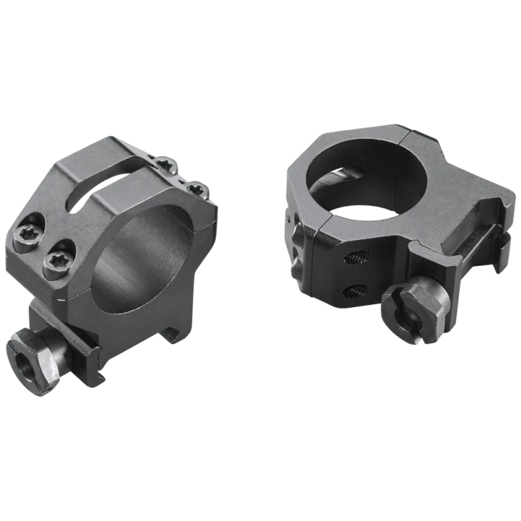 Weaver 1" High Four Hole Skeleton Rifle Scope Rings, Matte Black