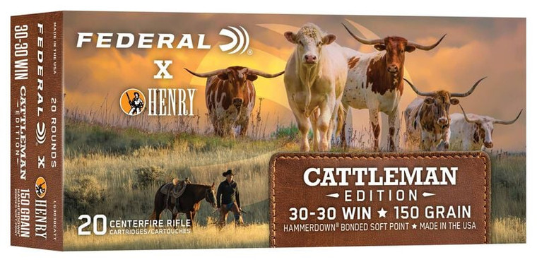 Federal x Henry Cattleman Edition, 30-30 Win, 150 Grain, Bonded Soft Point, 2390 fps