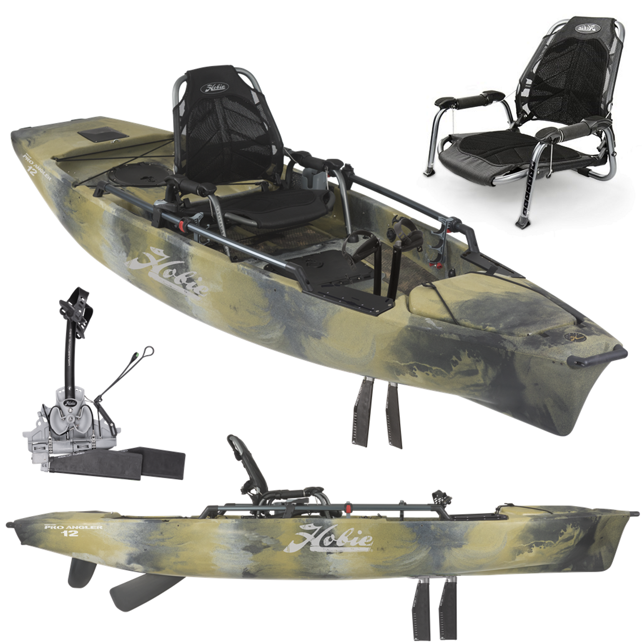 Hobie Mirage Pro Angler 12 - Fishing Kayak with Kick Up Turbo Fins