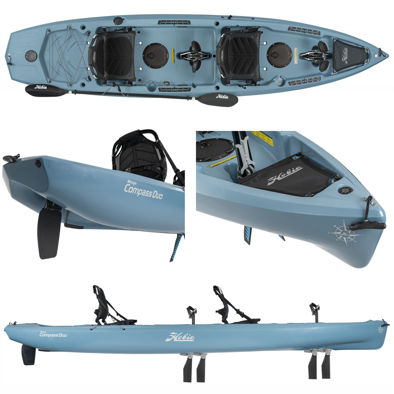 Hobie Mirage Compass Duo with Kick-Up Fins - Tandem Pedal Kayak