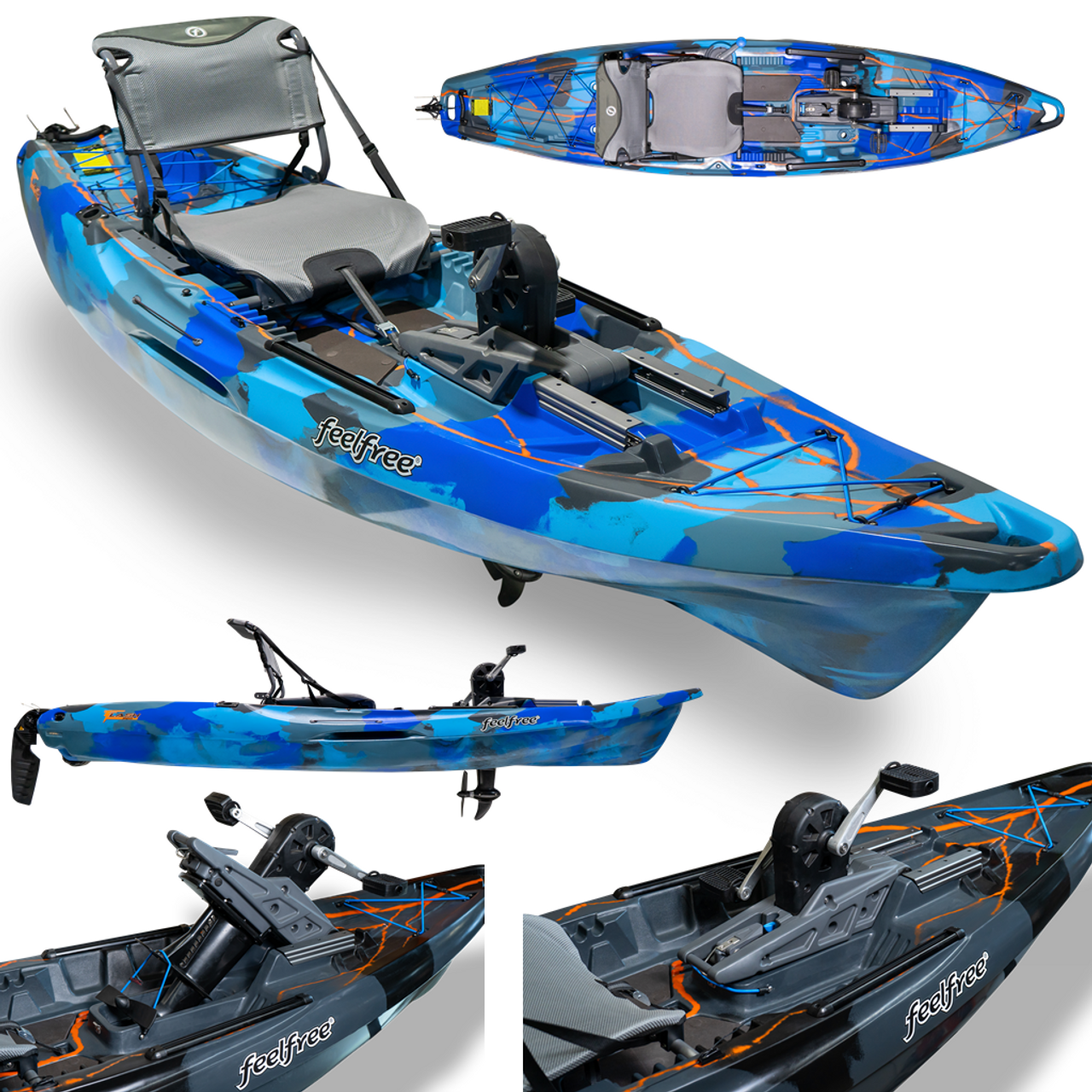 FeelFree Flash - Pedal Drive Fishing Kayak  Electric Blue - Factory Blem -  Kayak City
