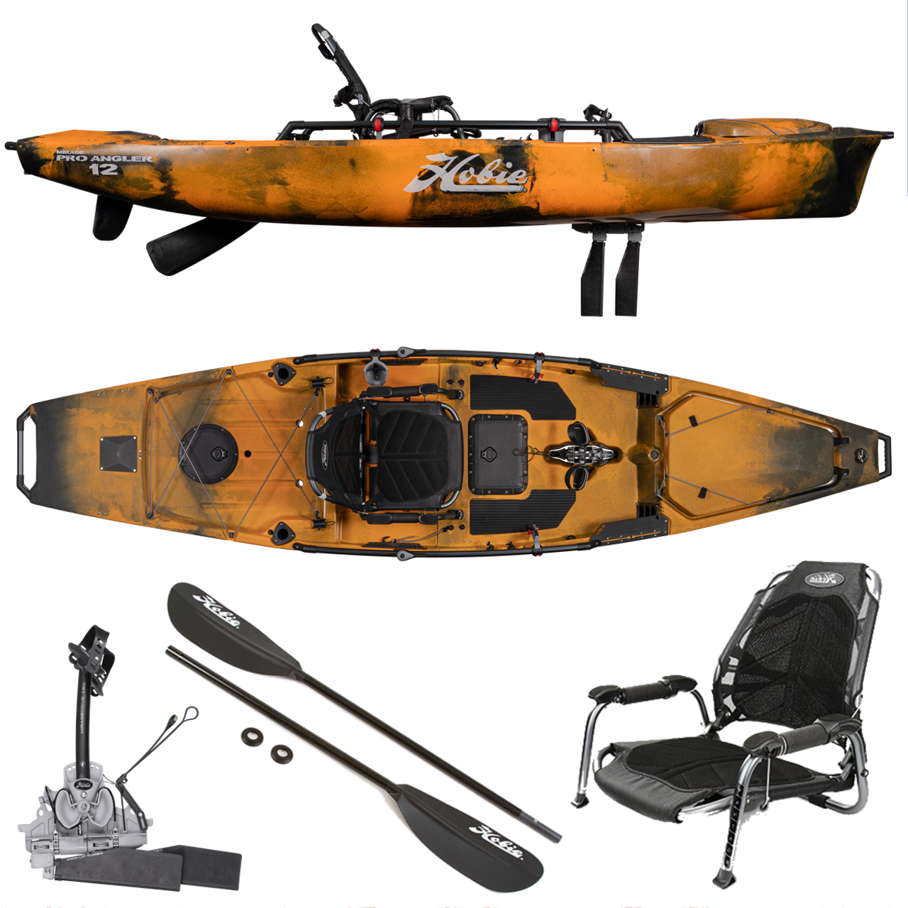 Hobie Mirage Pro Angler 12 Fishing Kayak With Kick Up Turbo, 50% OFF