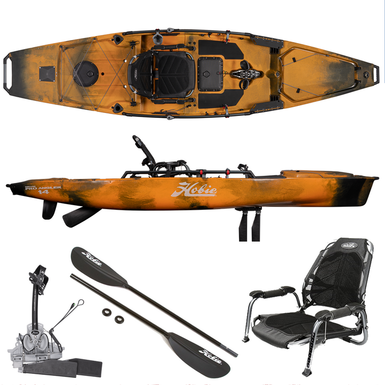Hobie Mirage Pro Angler 14 180 Pedal Drive Fishing Kayak Sunrise Camo Kayak City