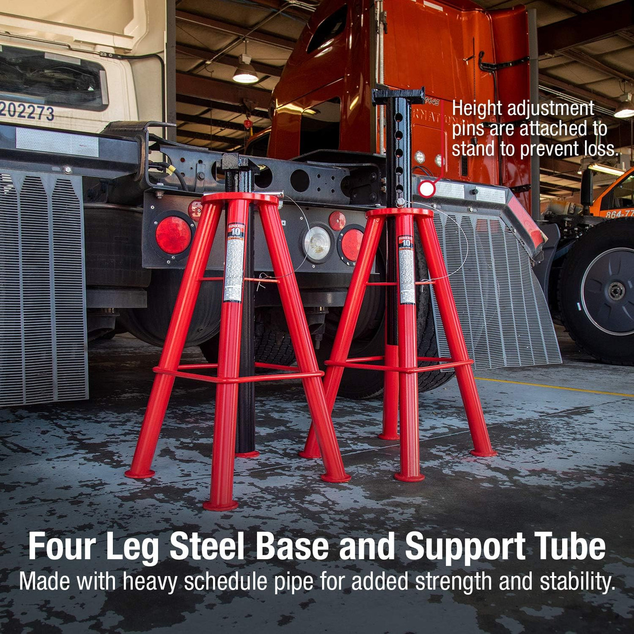 Sunex 10 Ton High Height Pin Type Jack Stands (1410) | JB Tools