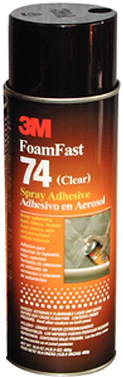 3M Spray Adhesive: 24, Fabrics/Foams, 16 fl oz, Aerosol Can, Orange