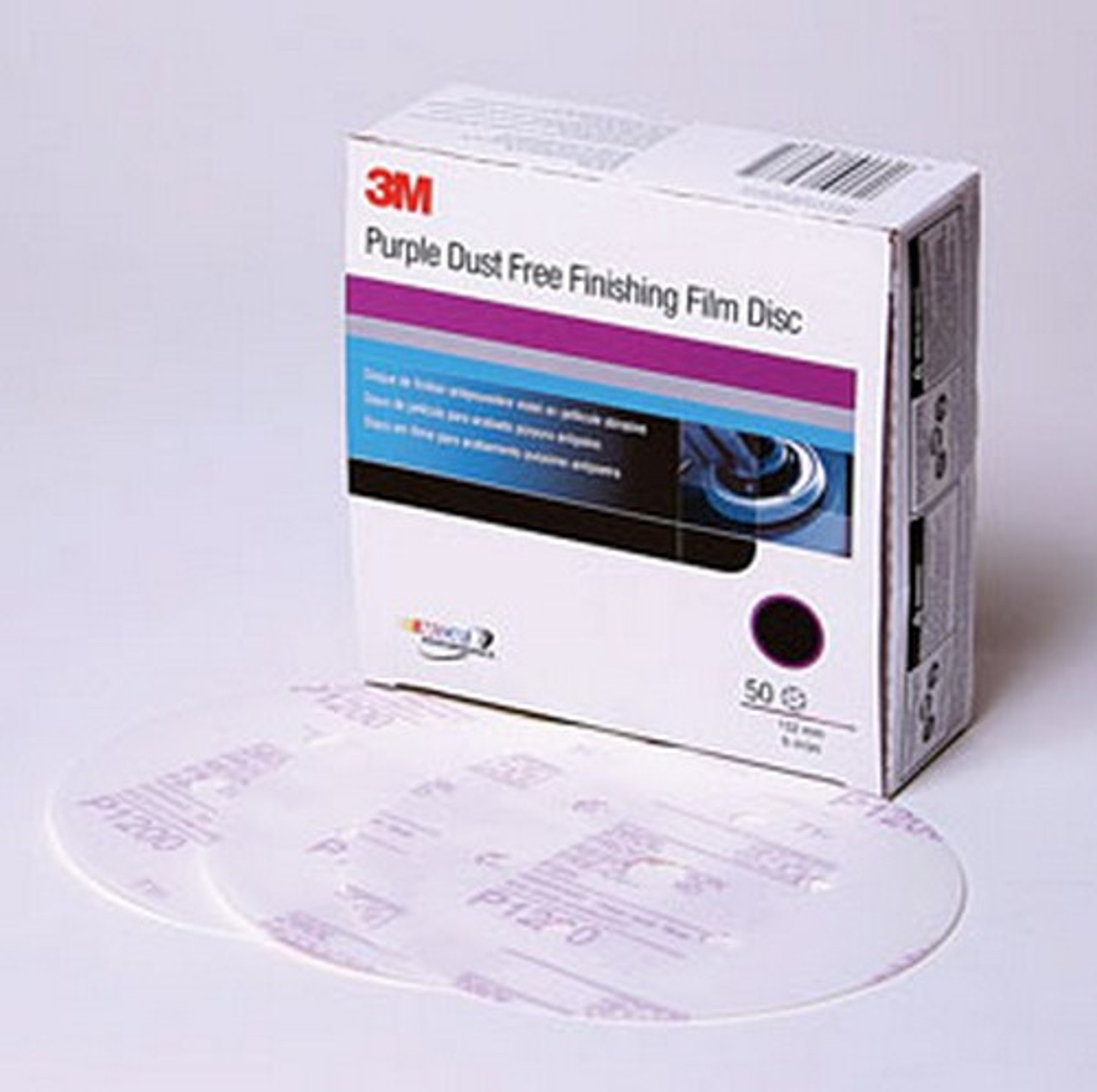 3M 30771 Purple Finishing Film Hookit Disc Dust-Free, in, P600, 50 discs  per box JB Tools