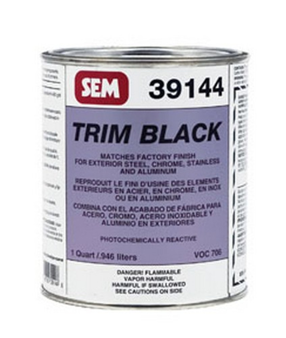 SEM Paints 39144 Trim Black, Quart Can