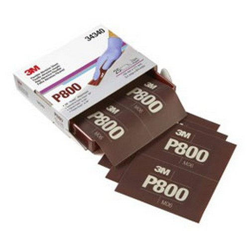 3M Hookit Flexible Schleifblätter P800 – 14x17,3 Cm, 25 Stück, Für Konturen & Lacke