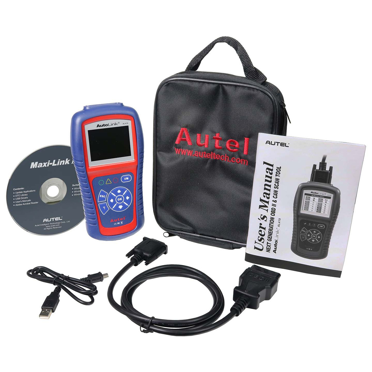 Autel AL419 AutoLink OBDII/CAN スキャン ツール (コード ヒントとカラー スクリーン付き) JB Tools