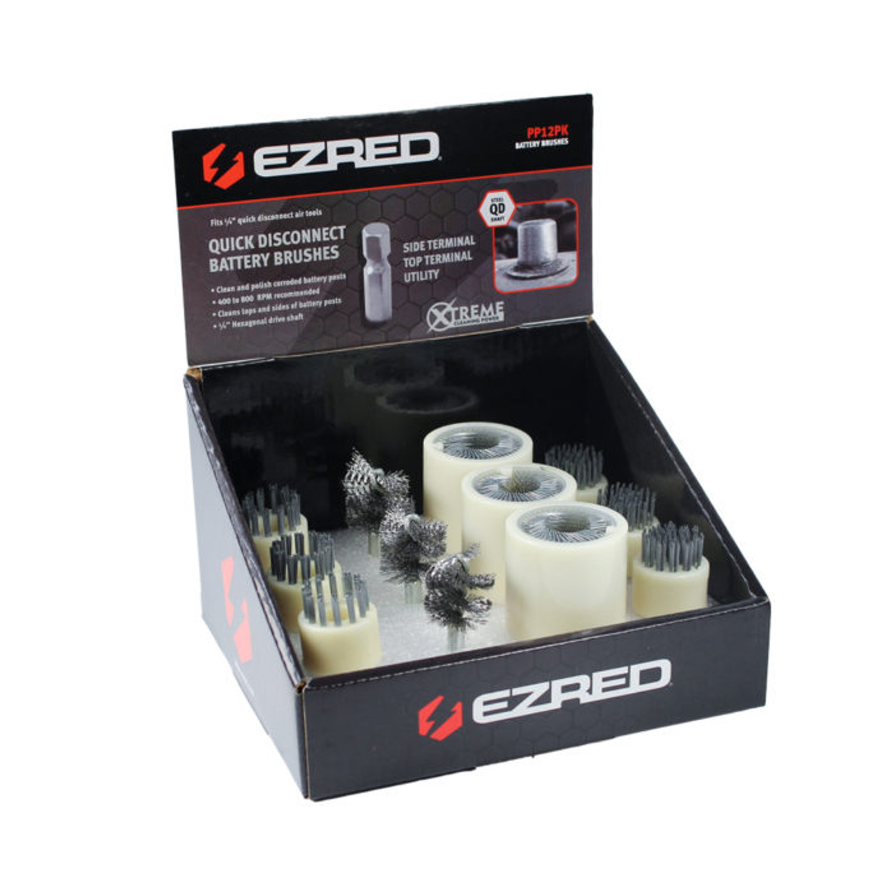 EZ Red pp12pk 12 ピース クイック ディスコネクト バッテリー ブラシ キット JB Tools