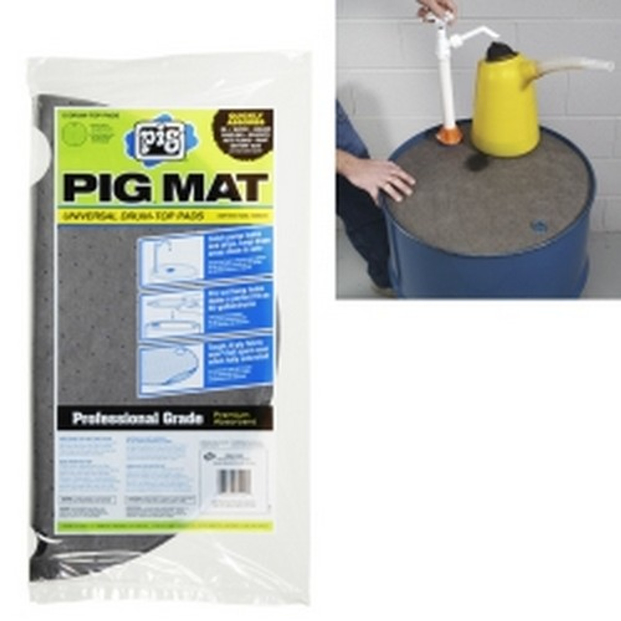 New Pig Schweinematte, Trommeloberseite, saugfähige Pads, 5 Stück,  Polypropylen, 55-Gallonen-Fässer (25102)