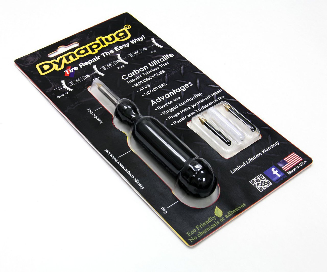 Dynaplug DCU1458 Quick Motorcycle Tire Puncture Repair Carbon Ultralite, Made in USA JB Tools