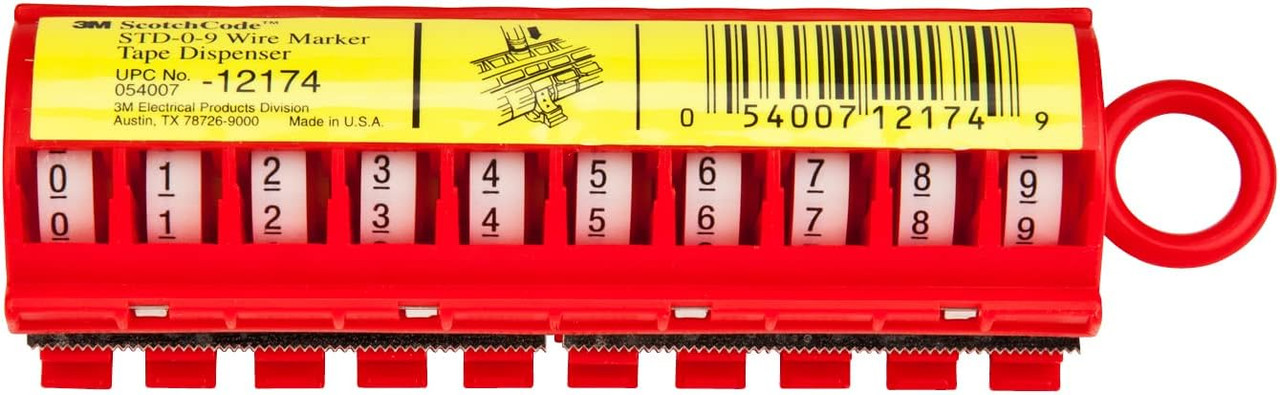 Dispensador de Etiquetas para Cables 3M™ ScotchCode™ STD-0-9, 25/Caja