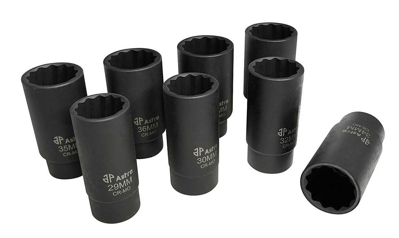 Astro Pneumatic 12-Point Axle Nut Socket Set (78868) | JB Tools