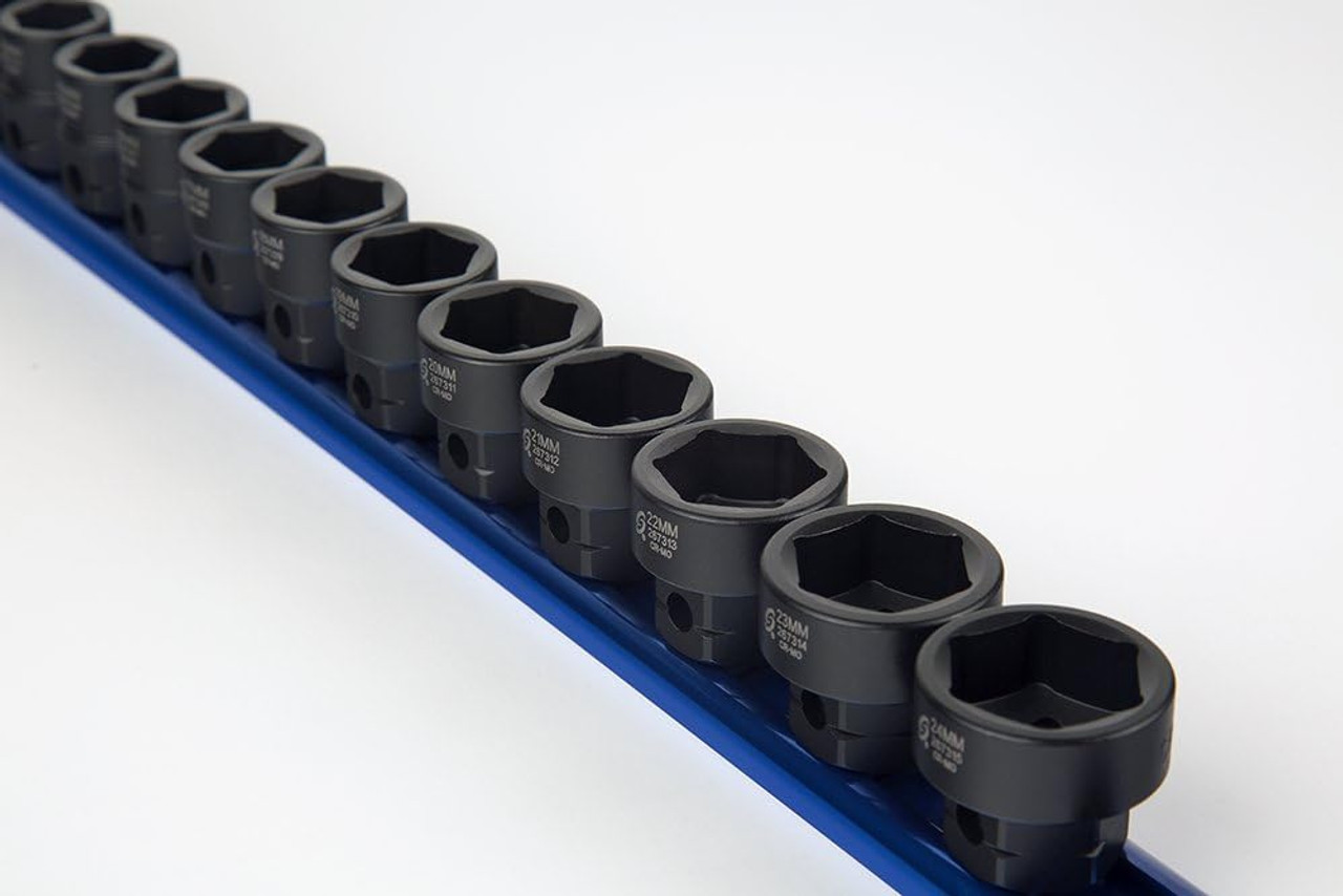 1/2 in. Drive Metric Low-Profile Impact Socket Set, 15-Piece