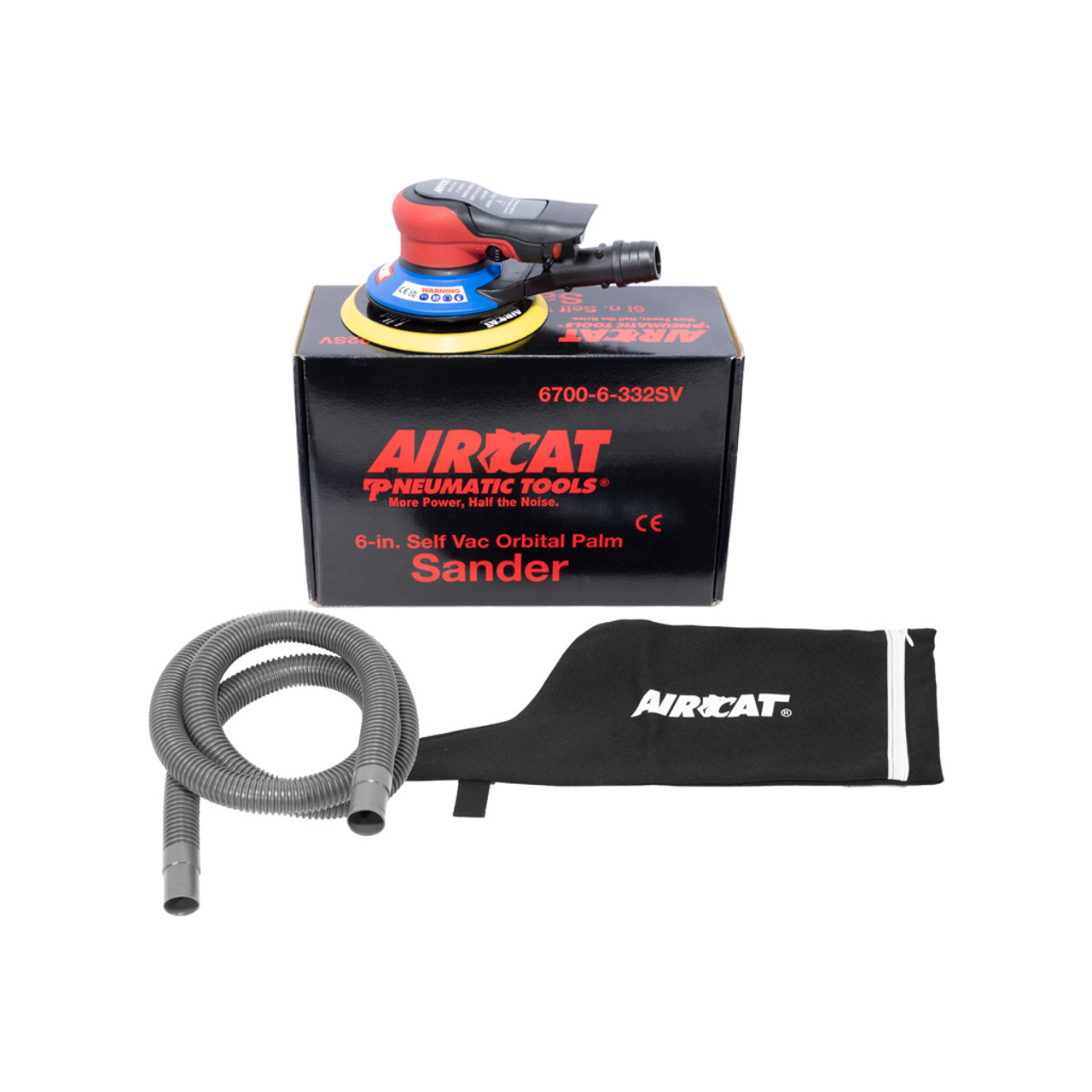 Aircat Dust Pneumatic Orbital Sander 6” with Dust Collection Bag