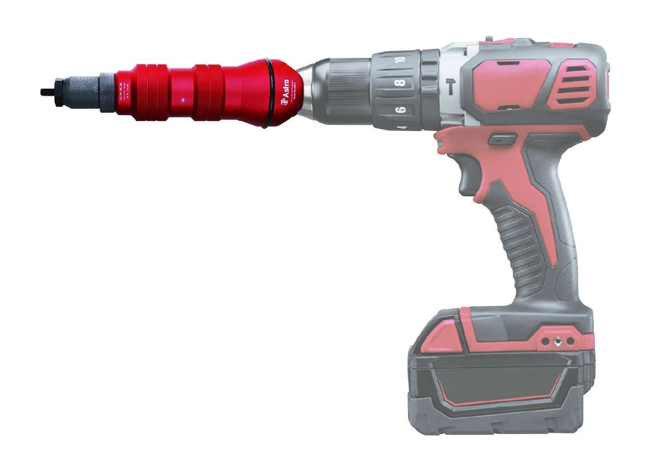 Astro Pneumatic Rivet Nut Drill Adapter Kit (ADN14) JB Tools