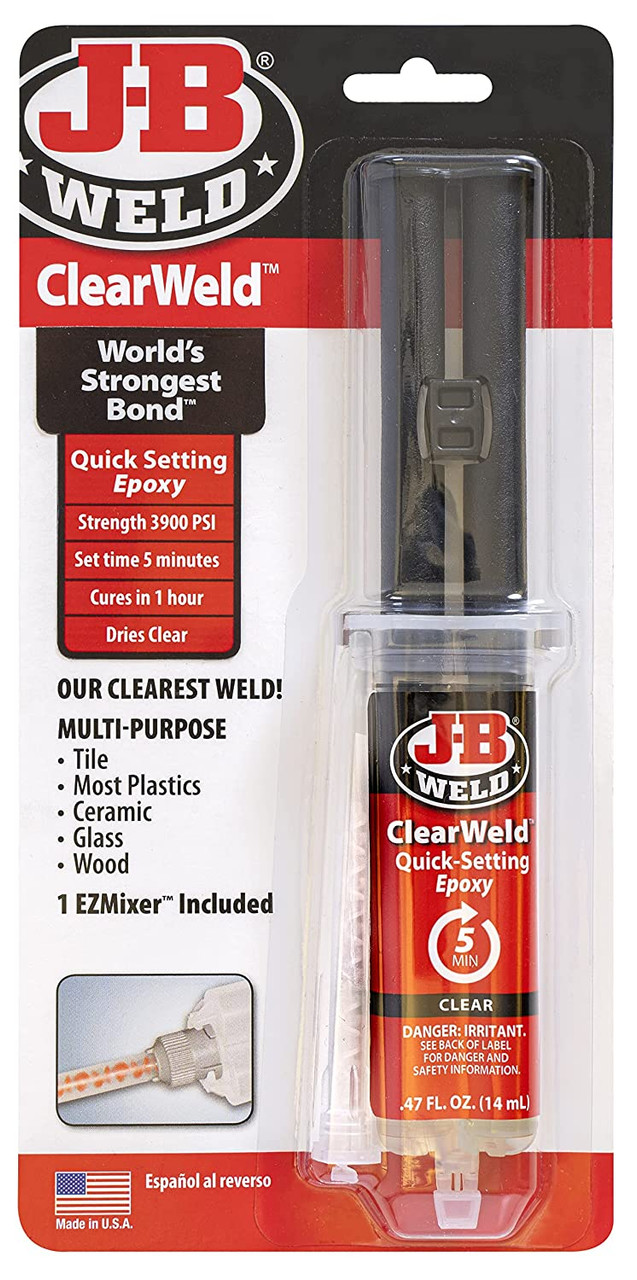 JB Weld 50114 ClearWeld Quick Setting Epoxy, Clear 0.47 oz. | JB