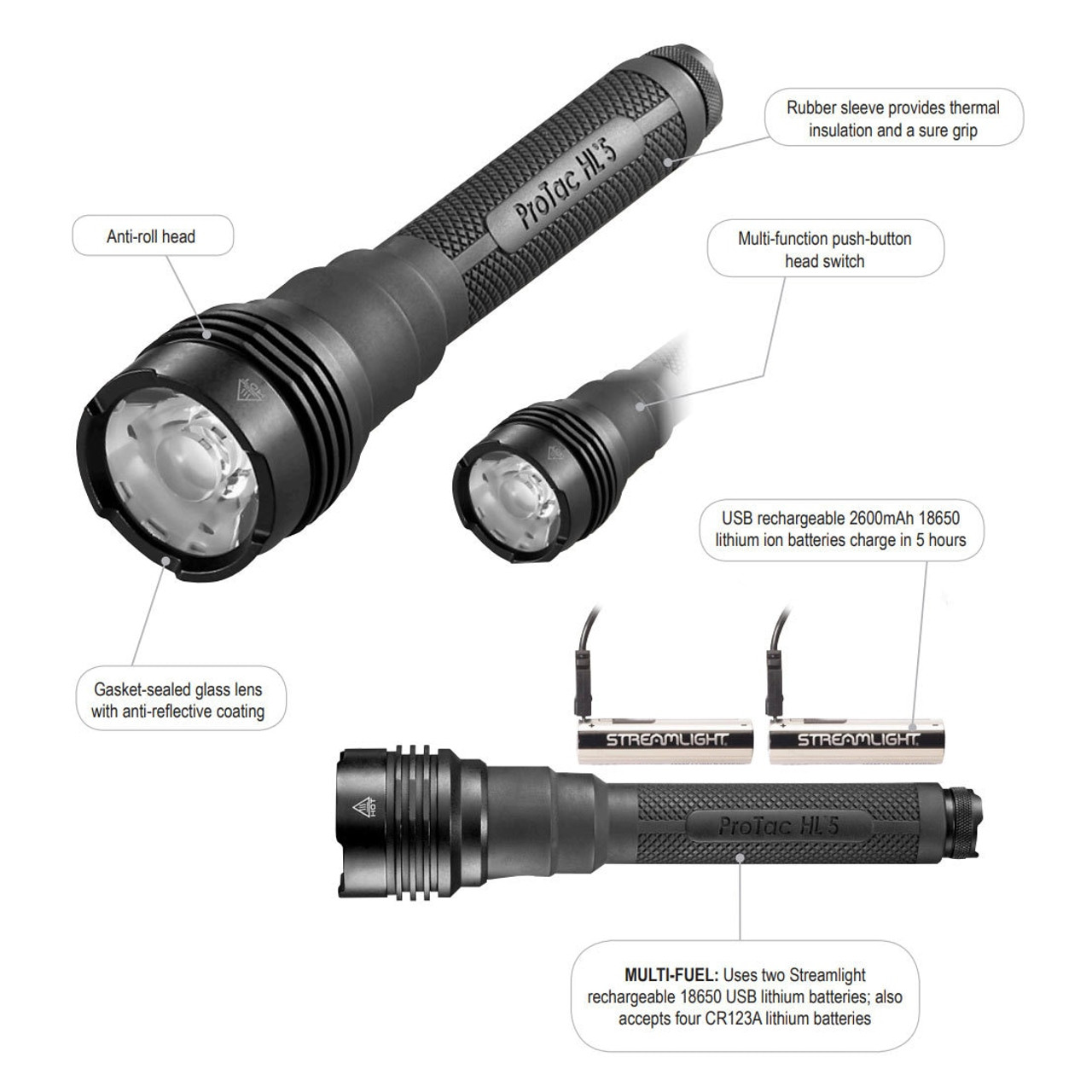 Streamlight ProTac HL5-X Tactical Flashlight (88081) | JB Tools