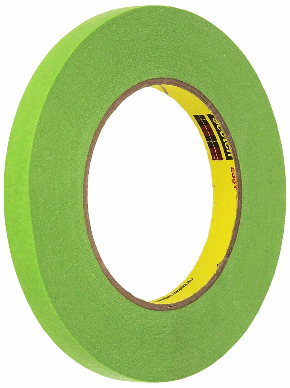 Scotch Performance Masking Tape 233+ 26332, Moisture Resistant, Flexible,  Green Color, 12 mm x 55 m​​, 12/Pack