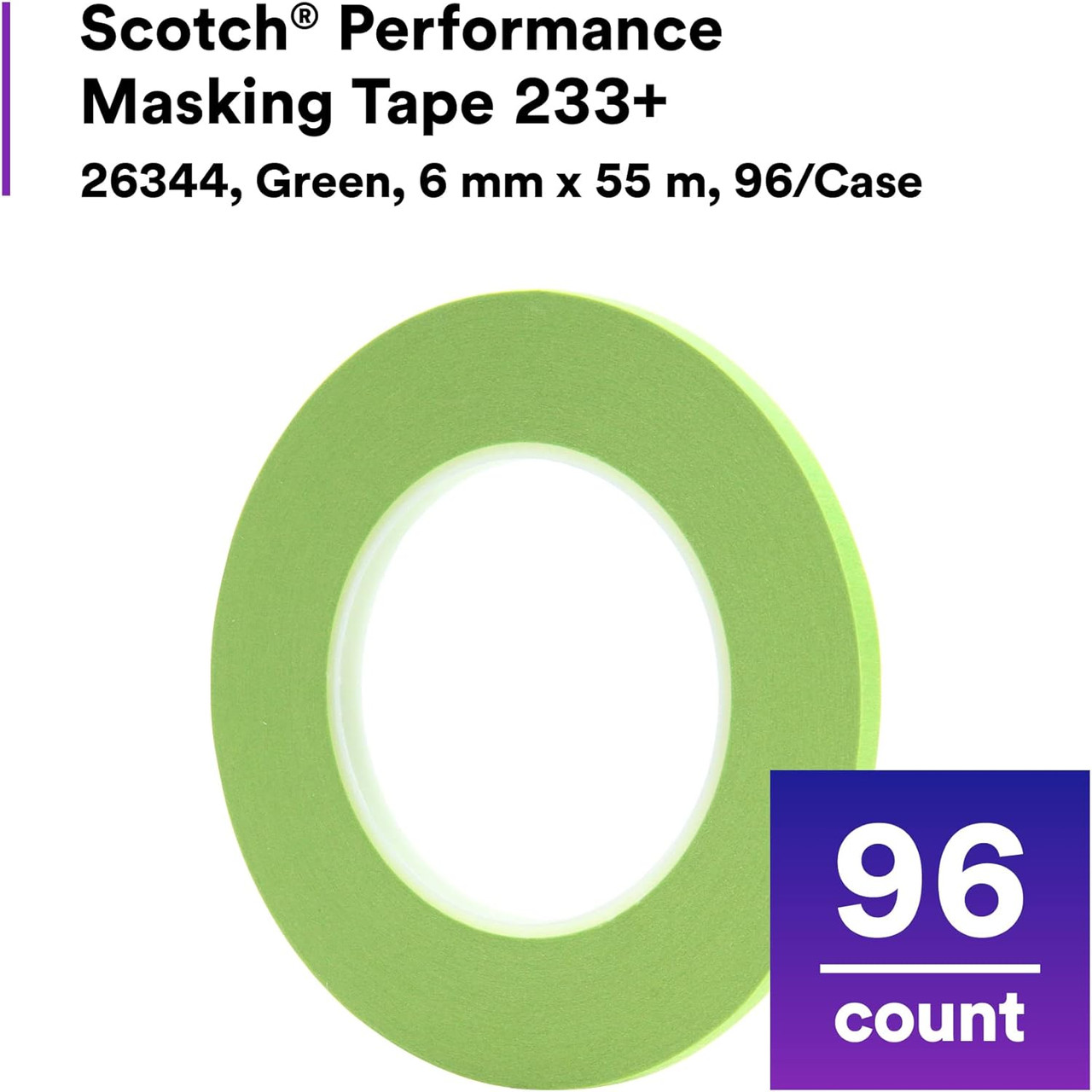 (^^) 3M 6mm X 55m Green 233+ Performance Masking Tape (26344) | JB Tools