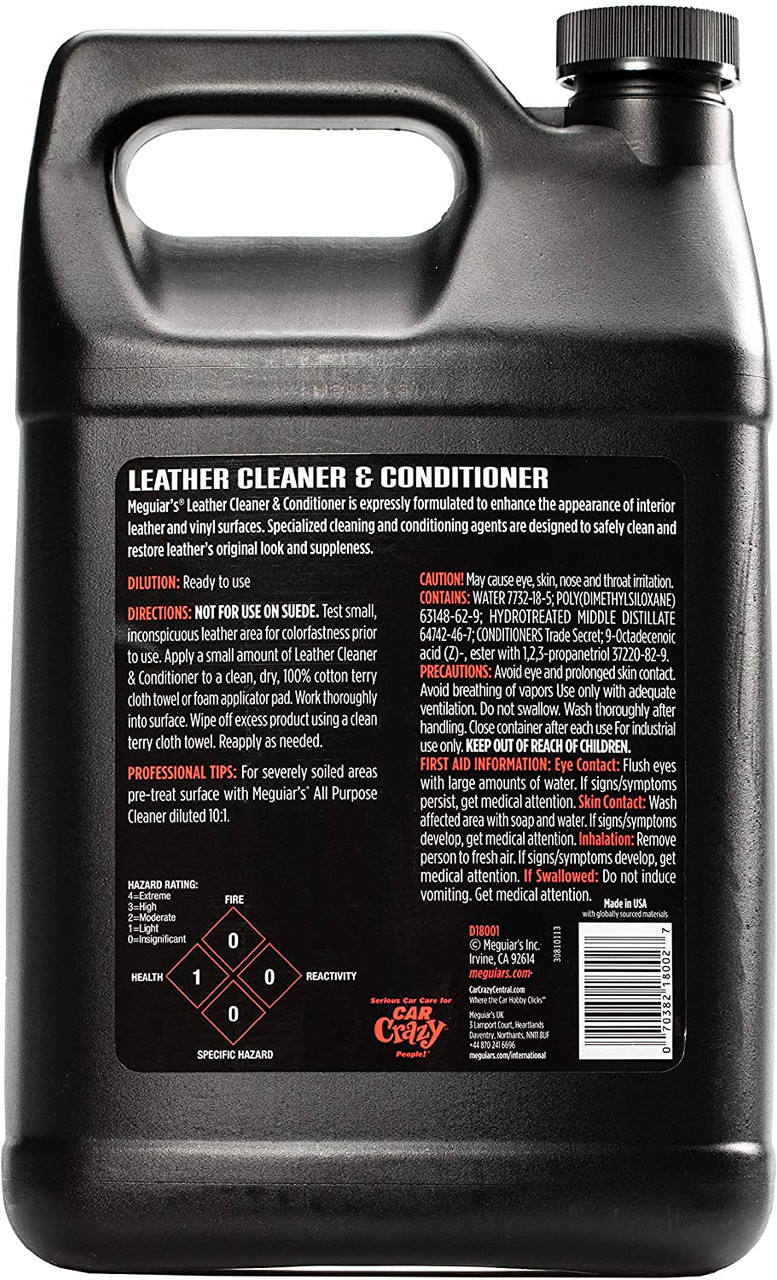 Meguiars D18101 Detailer Leather Cleaner, 1 Gallon