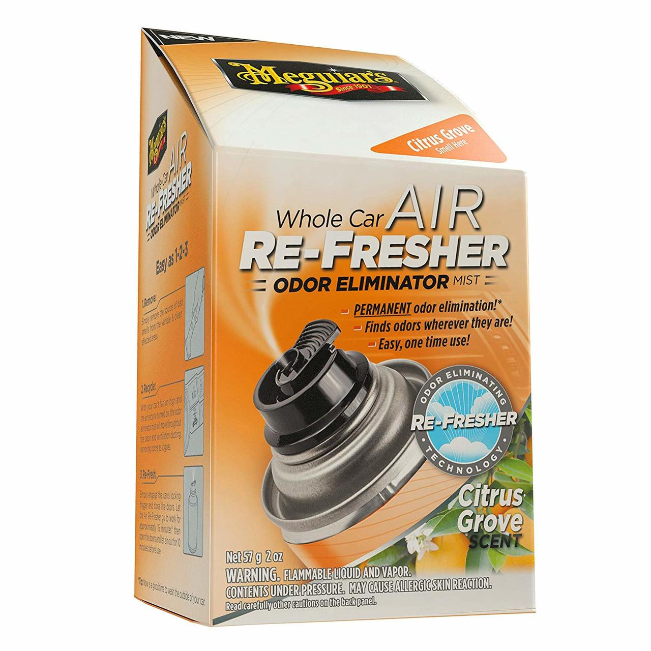 Meguiars G16502 Whole Car Air Re-Fresher Odor Eliminator - Citrus