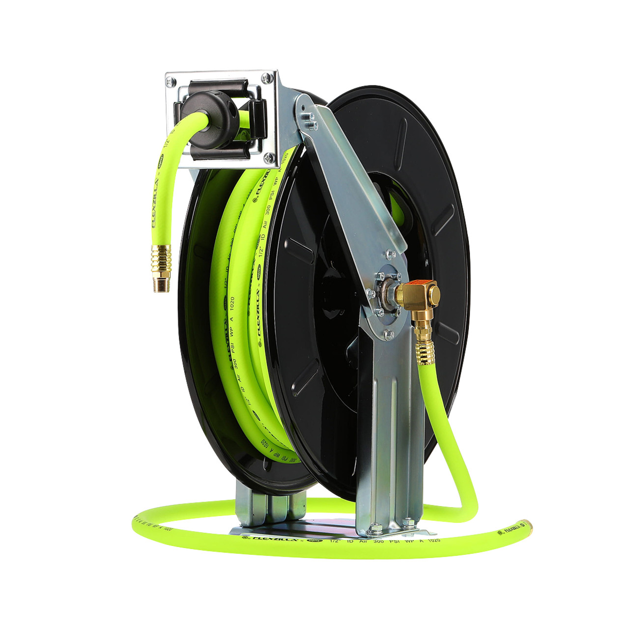 Flexzilla L8741FZ Retractable Open Face Dual Arm Air Hose Reel, 1/2 in. x 50  ft