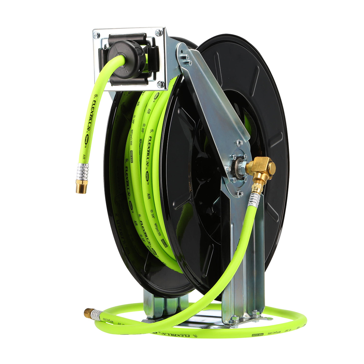 Flexzilla L8711FZ Retractable Open Face Dual Arm Air Hose Reel, 3/8 in. x  50 ft