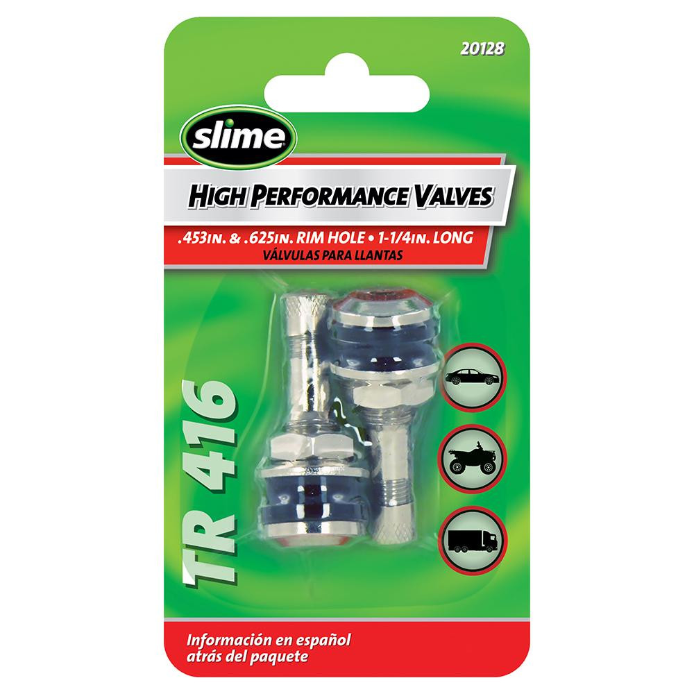Slime 20128 Chrome High Performance Tire Valve Stems, 11/4" TR 416