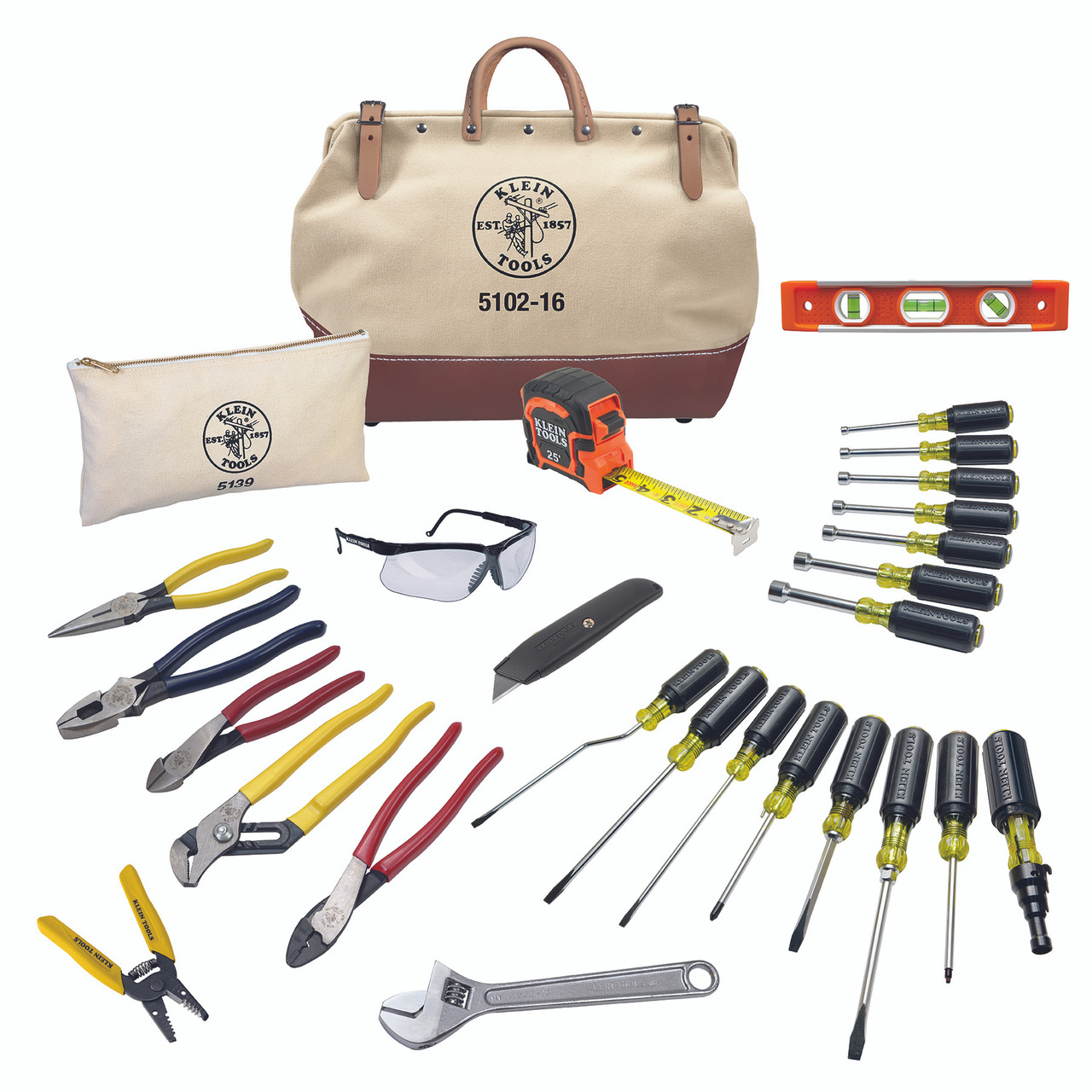 Klein Tools 80028 Electrician Hand Tools Set 28 Piece, Pliers, Wrenches,  More JB Tool Sales