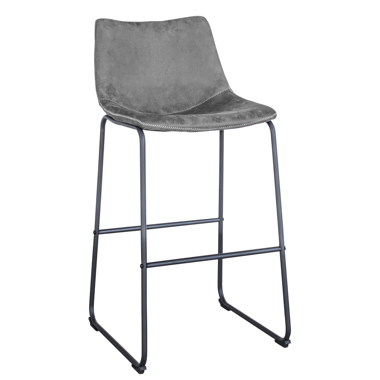 AmeriHome BSLCGSET Classic Gray Faux Leather Bar Chair Set JB Tool Sales