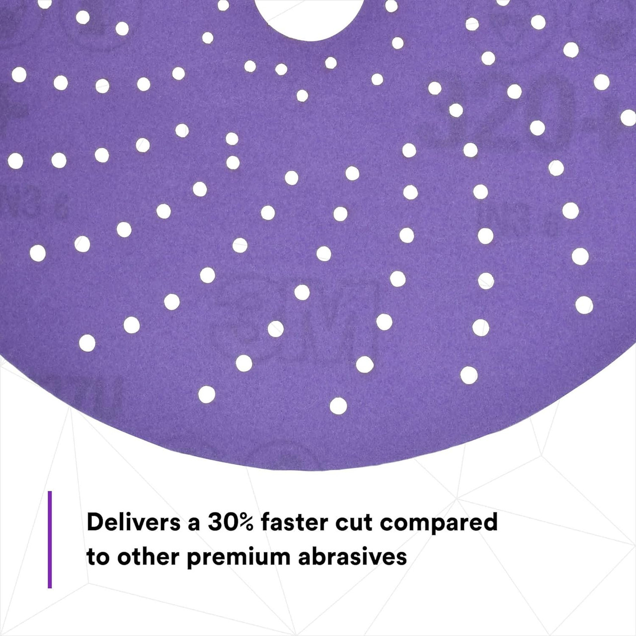 3M Cubitron II 31374 Clean Sanding Hookit Disc – 6" Diameter, 180+ Grit, 50 Discs/Box, Purple, With Dust Extraction Holes