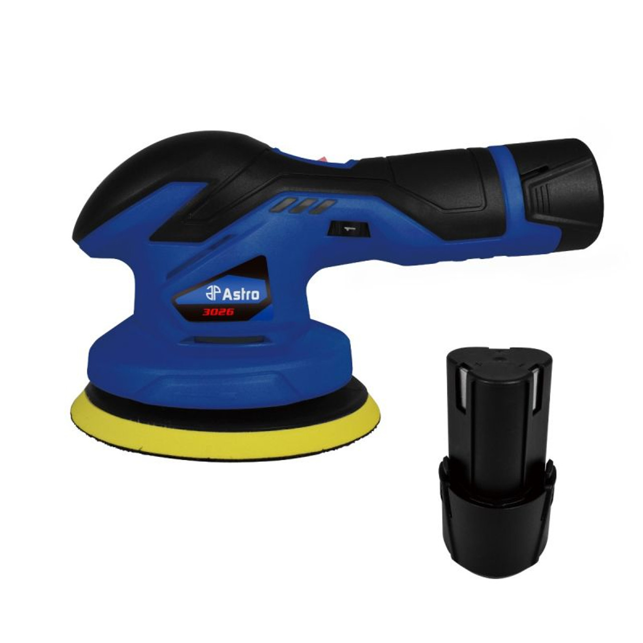Astro Pneumatic 3026 12V Cordless Variable Speed Palm Polisher with  Batteries JB Tools