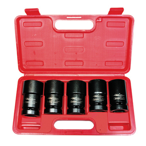 K Tool 35005 Impact Budd Wheel Socket Set, 1" Drive, 5 Piece, Deep JB