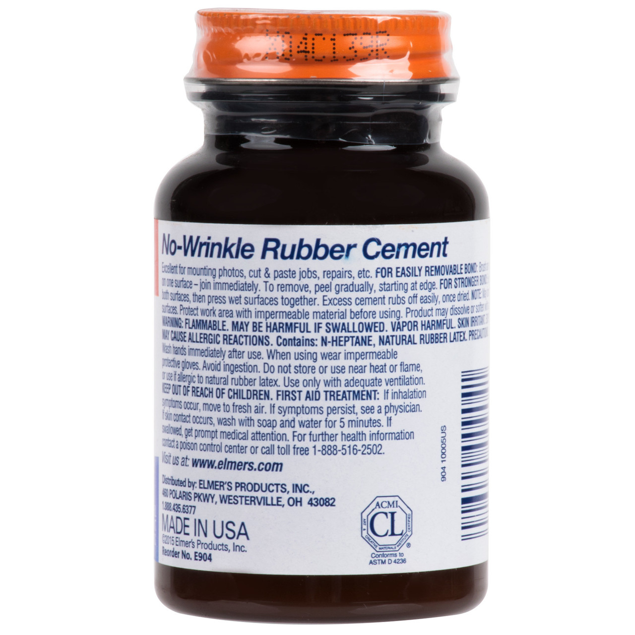 Elmer's E904 No-Wrinkle Rubber Cement - 4 oz.